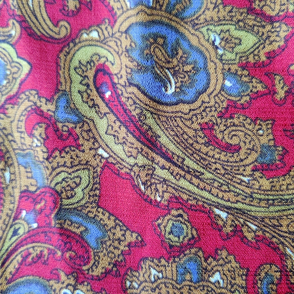 70s Paisley Shirt Women's 38 M Barry Ashley Disco Jewel Tones Psychedelic READ - Picture 7 of 16